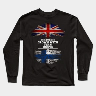 British Grown With Finn Roots - Gift for Finn With Roots From Finland Long Sleeve T-Shirt